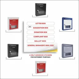 plantex All in 1 Multipurpose Letter Box/Suggestion Box/Complaint Box/Donation Box with Lock Table Top or Wall Mount (Red & Ivory) Suggestion Box image 2
