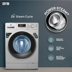 ifb 8 kg Powered by AI, 5 Star,� with 2x Steam Cycle Fully Automatic Front Load with In-built Heater Silver image 4