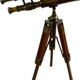 HAJRA CRAFT Vintage style brass telescope, finish with wooden stand. Height adjustable Refracting Telescope-picture-23