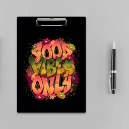 sonsky Good Vibes Only Printed Wooden {MDF} Exam Board| 14x10 Inches image 4
