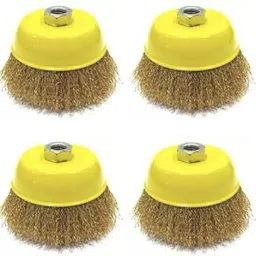Non Twisted Thread Wire Cup Brush for Angle Grinder to Remove Rust Pack of 4 Wheel Brush-image-3