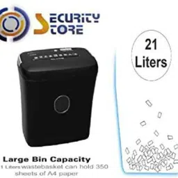 Security Store Black Paper Shredder 10 Sheets with CD and Credit Card Cutter Cross Cut Shred Type with 21 Litre Waste Bin Paper Trimmer image 3