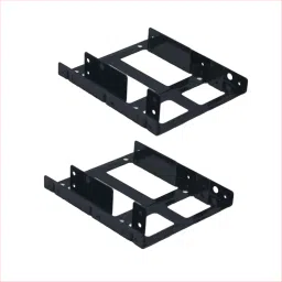 Paruht (2 Pcs) 2.5" to 3.5" Bay Dual SSD Mounting Bracket Trey HDD Bracket 2.5 inch Internal Hard Drive 2.5" and 3.5" Dual Bay-17