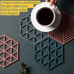 Trivet Mats,Hot mat Silicone Table Mat Heat Resistant Hot Pad Non-Slip Pot Stand Polished Trivet-21