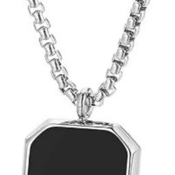 TRINETRI square Geometric Stainless Steel Black Pendant Chain For Unisex adult Alloy, Stainless Steel Chain-image-9