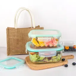 gopani Borosilicate Glass Lunch Box (Set of 3) 1 Containers Lunch Box image 5