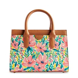 TEAL BY CHUMBAK Floral Printed Oversized Structured Handheld Bag image 2