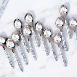 Stainless Steel Spoons Set of 12, Dinner Spoon Length 16 cm Stainless Steel Table Spoon Set-17
