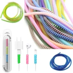 DECRONICS 2PCS 1.5 Meter Wire Cable Protectors Combo & 4PCS Twist Cable Protector (TCP42) Cable Protector-image-1
