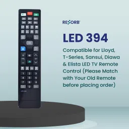 RESORB LED 394 TV Remote Control Compatible for Lloyd, T-Series, Sansui Compatible remote control for Lloyd, T-Series, Sansui, Amstrad & Elista LED TV Remote Controller image 2