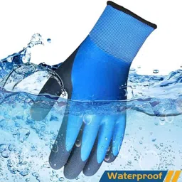 stylera 1 PAIR Waterproof Work Gloves Liquid Proof Double Coated Working Multi Purpose Nitrile Safety Gloves-picture-5