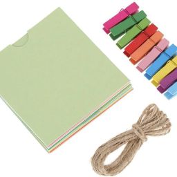 10 PCS Photo Picture Wall Hang Frame Clip Clamp String Rope 3 in 1 11 inch Wood-9