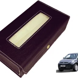 Basic-Black Tissue Box Leatherette-32 Vehicle Tissue Dispenser-image-95