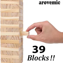 arovemic Jenga Wooden Block Stacking Tower Game for Kids Ages 5 and Up-5-1 Board Game Accessories image 2