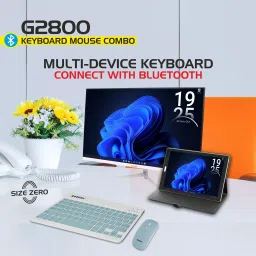 zebion G2800 Mini Keyboard & Mouse Combo (Type-C Rechargeable with 150Hr Worktime, Bluetooth Standard Multi-device Keyboard image 3