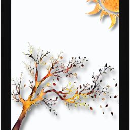 Sun-Kissed Breeze – Autumn Tree in Motion Digital Reprint 20 inch x 14 inch Painting-image-90