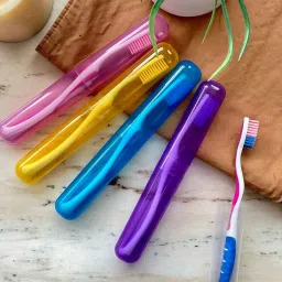 4 Pcs Bathroom Tooth Brush Holder Tube Cap Cover Protect Case Box Medium Toothbrush-25