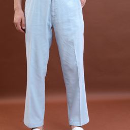 highlander Men Regular Fit Blue Cotton Blend Trousers-picture-31