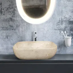 Premium Designer Ceramic Wash Basin(M095) with Waste Pipe & Coupling Set (18x13x5)(M95) Table Top Basin-image-32