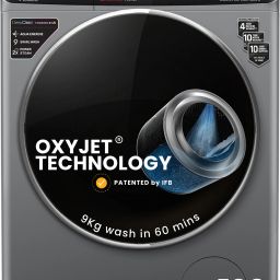 9 kg 5 Star with Steam Refresh program, 9 Swirl Wash, Eco Inverter, with AI Fully Automatic Front Load with In-built Heater Black, Grey-2