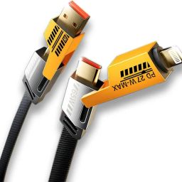 Velmi 4-in-1 Cable 1 m Braided 4-in-1 Flat Cable | 65W Fast Charger for All Devices-image-66