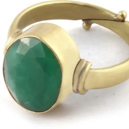 8.25 Ratti Natural Certified EMERALD panna Gemstone Panchdhatu Ring,Panna Emerald Birthstone Astrology Ring For Men Brass Coral Rhodium Plated Ring-image-73