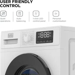 black+decker 6 kg Fully Automatic Front Load with In-built Heater Black, White image 3