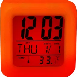 wallace glow color change led alarm clock calendar temperature desktop digital clocks table backlight light decoration Digital Multicolor Clock image 3