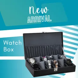 Attractive Men's and Women's Watch Box Holder Organizer Case in Black color Watch Box-26