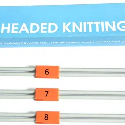 Knitting Needle(Pair) | Vardhman Pony Cold Headed Pins | Size 6,7,8 - (5mm,4.5mm,4mm) - 25 cm length | Premium, rust-free | Used for knitting Woollen sweater, socks, mittens, gloves, hats, scarfs Knitting Pin-13