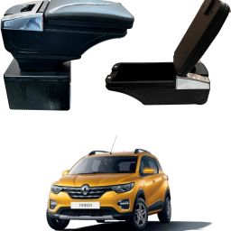 PU Leather AR-02 Car Armrest Console Box For Triber Black Car Armrest-image-12
