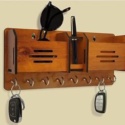 Wood Key holder/key hanger/2box mobile stand/pen stand Wood Key Holder-image-19