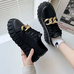 ifah Unisex Leisure outdoor women sneakers golden chain shoes Sneakers For Women-picture-2