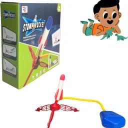 High Fly Foam Rocket Stomp Toy Adjustable Launcher for Kids Outdoor Fun-13