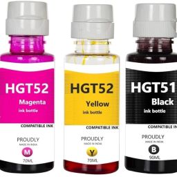 HV Cartridges GT51/52 Refill Ink for HP 5810, 5820, 5821, 310, 315, 319, 415, 419, 410 Printer Black + Tri Color Combo Pack Ink Bottle-image-97