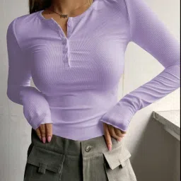 Casual Regular Sleeves Solid Women Purple Top-image-16