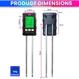amicisense 6-in-1 Soil Tester – Ultimate Soil Health Meter with Dual 180mm Probes Soil Test Kit image 5