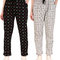 Pack of 2 Women Printed Multicolor Track Pants-image-116