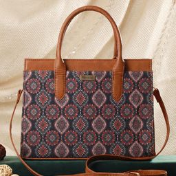 Priyaasi Ethnic Motifs Printed PU Structured Handheld Bag-image-10