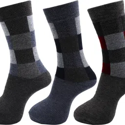 Men Self Design, Checkered Calf Length-image-3