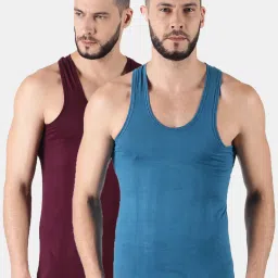 Pack of 2 Dollar Lehar Men Combed Cotton Round Neck Vest -Pack of 2- Colour may Vary Men Vest-image-32