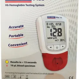Quick check plus HB Hemnoglobin Testing system with free 10 strips Test Indicator-image-27