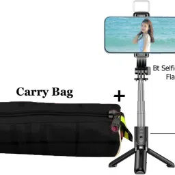 POZUB Bluetooth Selfie Stick with LED Fill Light,Mobile Stand with Remote +Carry Bag Tripod, Monopod, Monopod Kit, Tripod Ball Head, Tripod Bracket, Tripod Clamp, Tripod Kit-4
