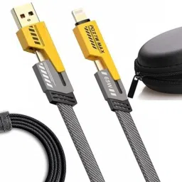 BUFONA Multiple Port 65W Charging Cable&Data Sync,Flat Braided Charger Cord with Type C Charging Pad-image-6