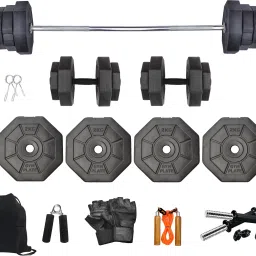 8 kg Hexa PVC weight with 5ft Curl Rod and Accessories Home Gym Combo Home Gym Combo-image-92