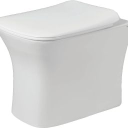 Ceramic Floor Mounted European Water Closet/One Piece Western Toilet Commode/EWC Battle S Trap with Soft Close Slim Seat Cover Western Commode-image-0