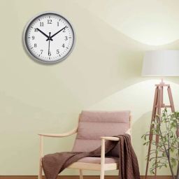 olive tree Silver Round 8 Inches Plastic Table Clock-picture-6