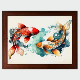 Vastu Fishes Digital Reprint 10 Inch X 13.5 Inch Painting Digital Reprint 10 inch x 13.5 inch Painting-image-22