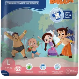 Chhota Bheem Premium Baby Pull-Up Diaper Pants with Aloe Vera,Wetness Indicator and 12 Hours Absorption - Large - L-18