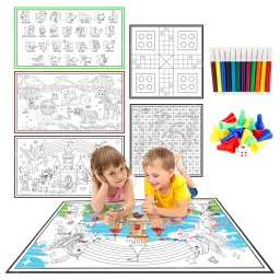 DIY Coloring Mat for Kids Reusable & Washable Sketch Drawing Mat Pack of 5-11